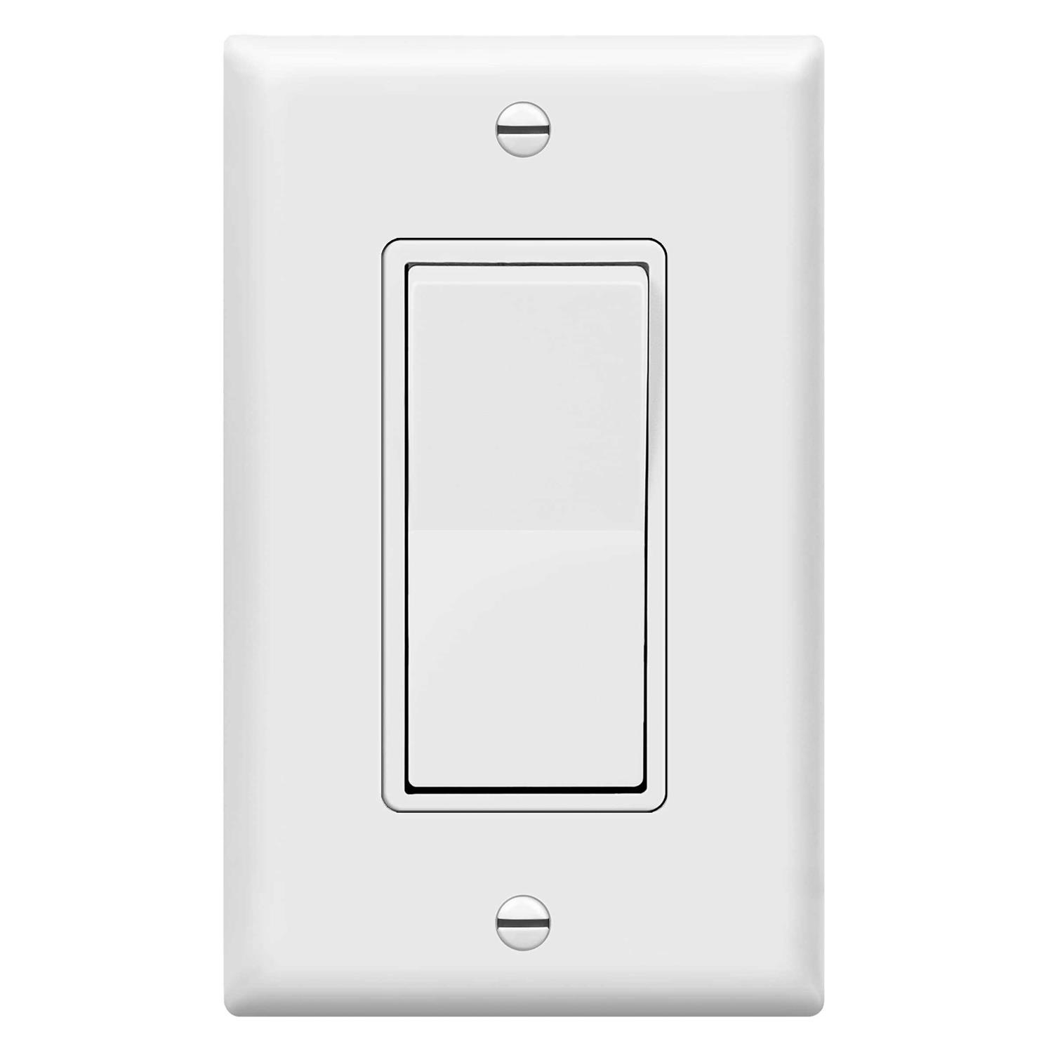 Enerlites Decorator Paddle Light Switch with Wall Plates Wall Decora Switch 91150-WWP - Cheap Fitting