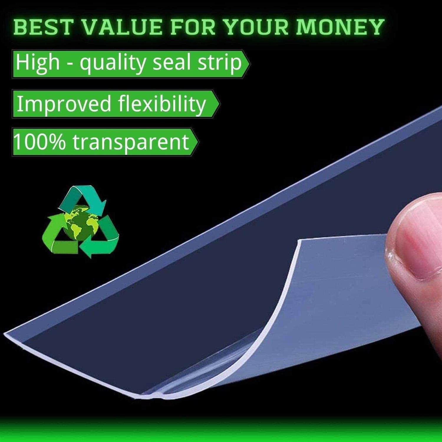 2024 Updated Weather Stripping Door Seal, Door Draft Stopper Silicone Seal Strip for House and Glass Shower Doors for Door & Windows Gaps of - Cheap Fitting