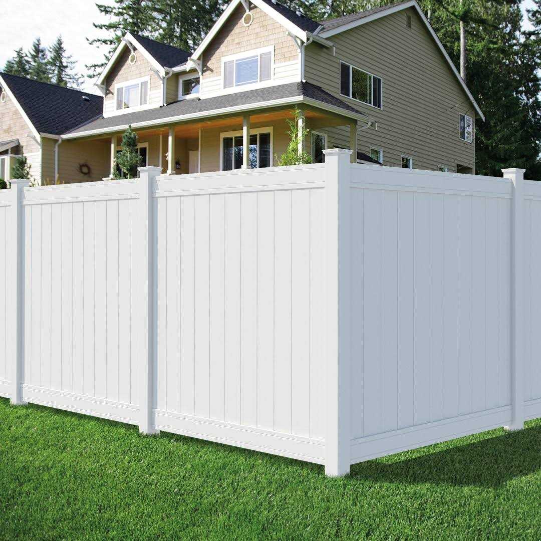 Outdoor Essentials Pro Series 5 in. x 5 in. x 8 ft. White Vinyl Woodbridge Routed Corner Fence Post - Cheap Fitting