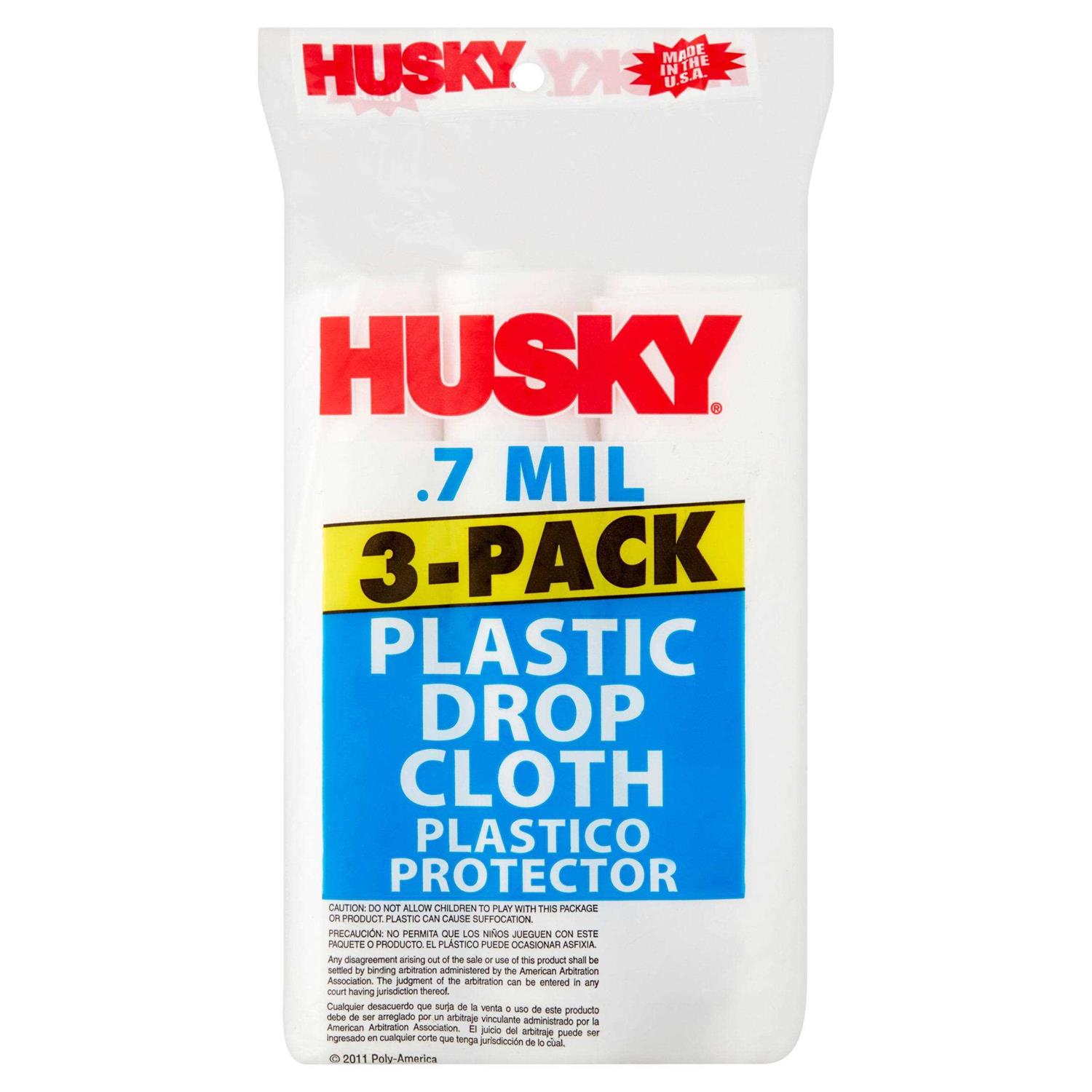 Husky Clear Plastic Drop Cloth - Cheap Fitting