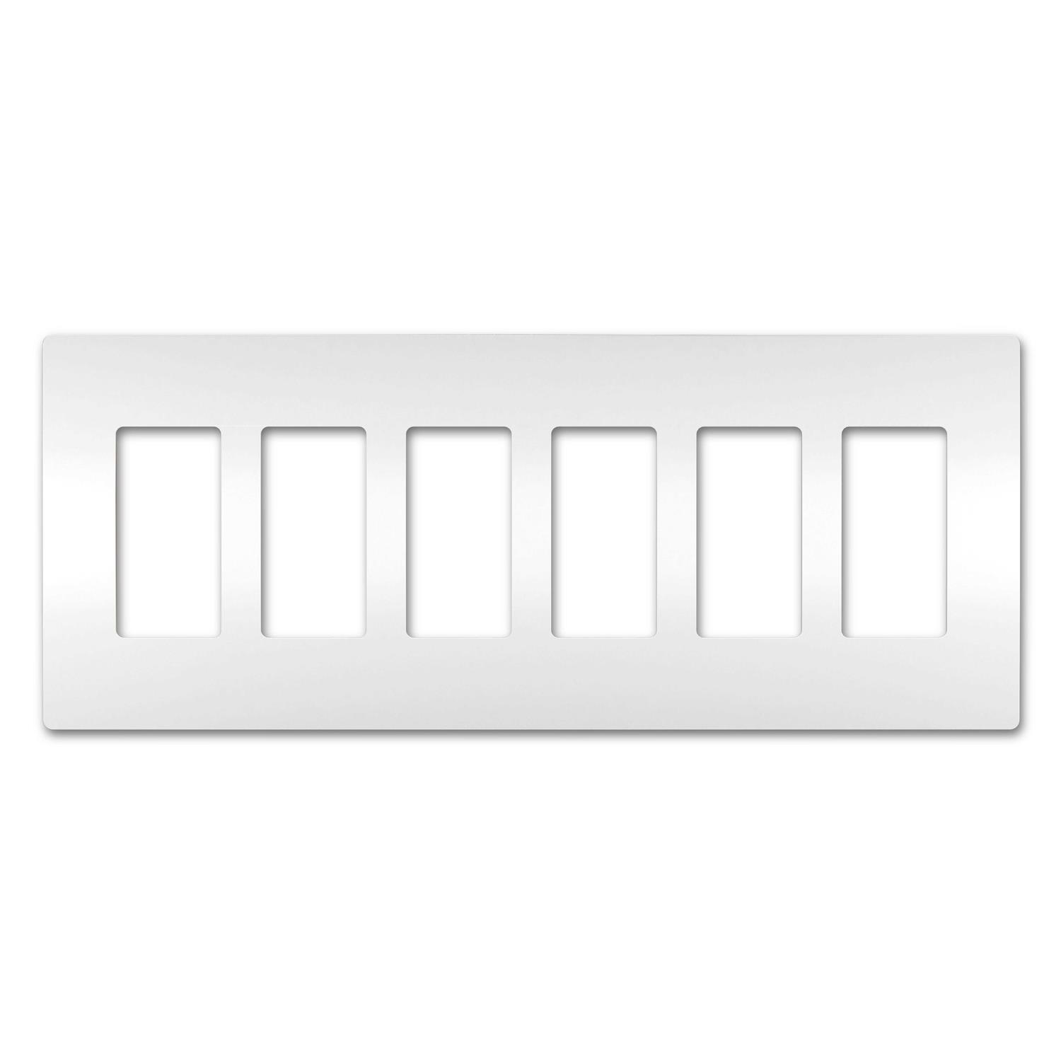Radiant 6 Gang Screwless Rocker Wall Plate RWP266W - Cheap Fitting