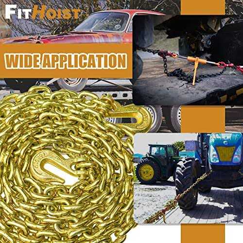 FITHOIST G80 Transport Binder Chain Tow Chain with Clevis Grab Hooks - Cheap Fitting