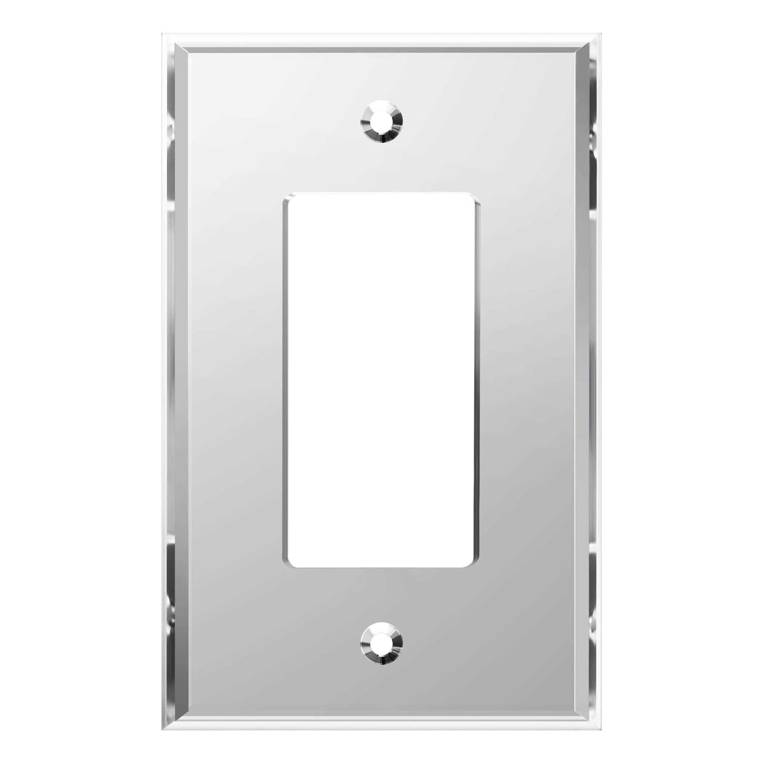 LIDER Decorator Wall Plate, Mirrored Light Switch Plate, Plexiglass Outlet Cover or Light Switch Cover - Cheap Fitting