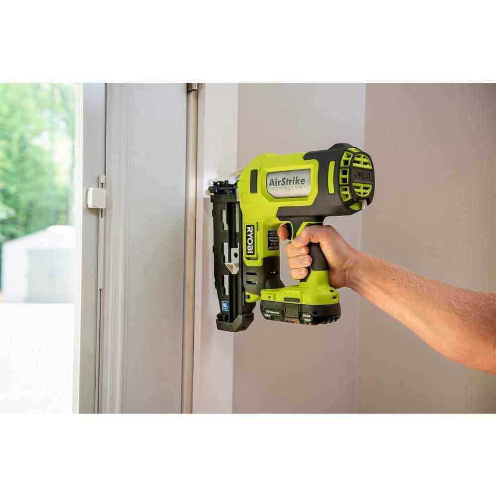RYOBI ONE+ 18V Cordless 18-Gauge AirStrike Brad Nailer Kit with 16-Gauge AirStrike Finish Nailer, 1.5 Ah Battery, and Charger - Cheap Fitting