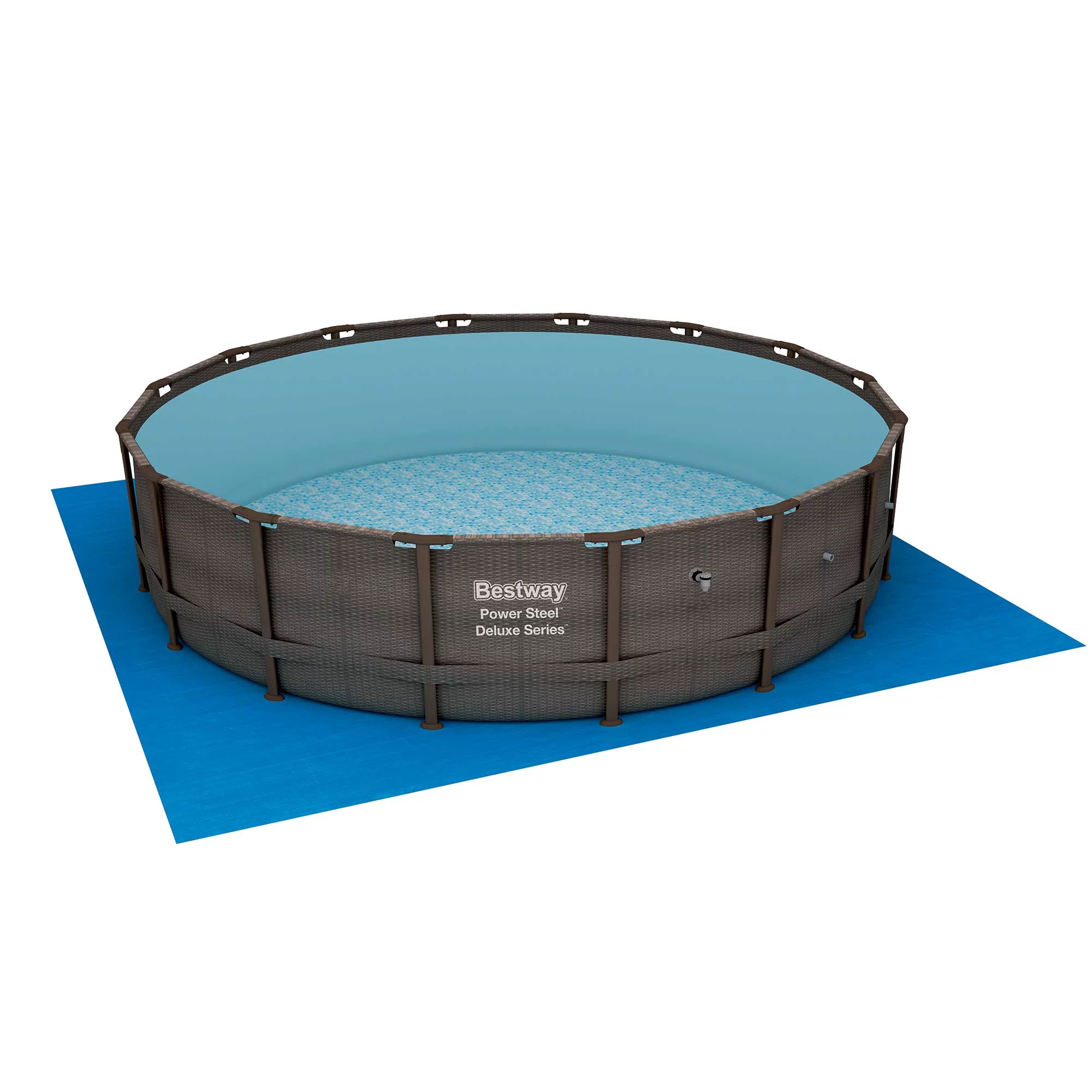 Bestway 15125 16ft x 48in Power Steel Round Frame Above Ground Pool Set & Pump - Cheap Fitting