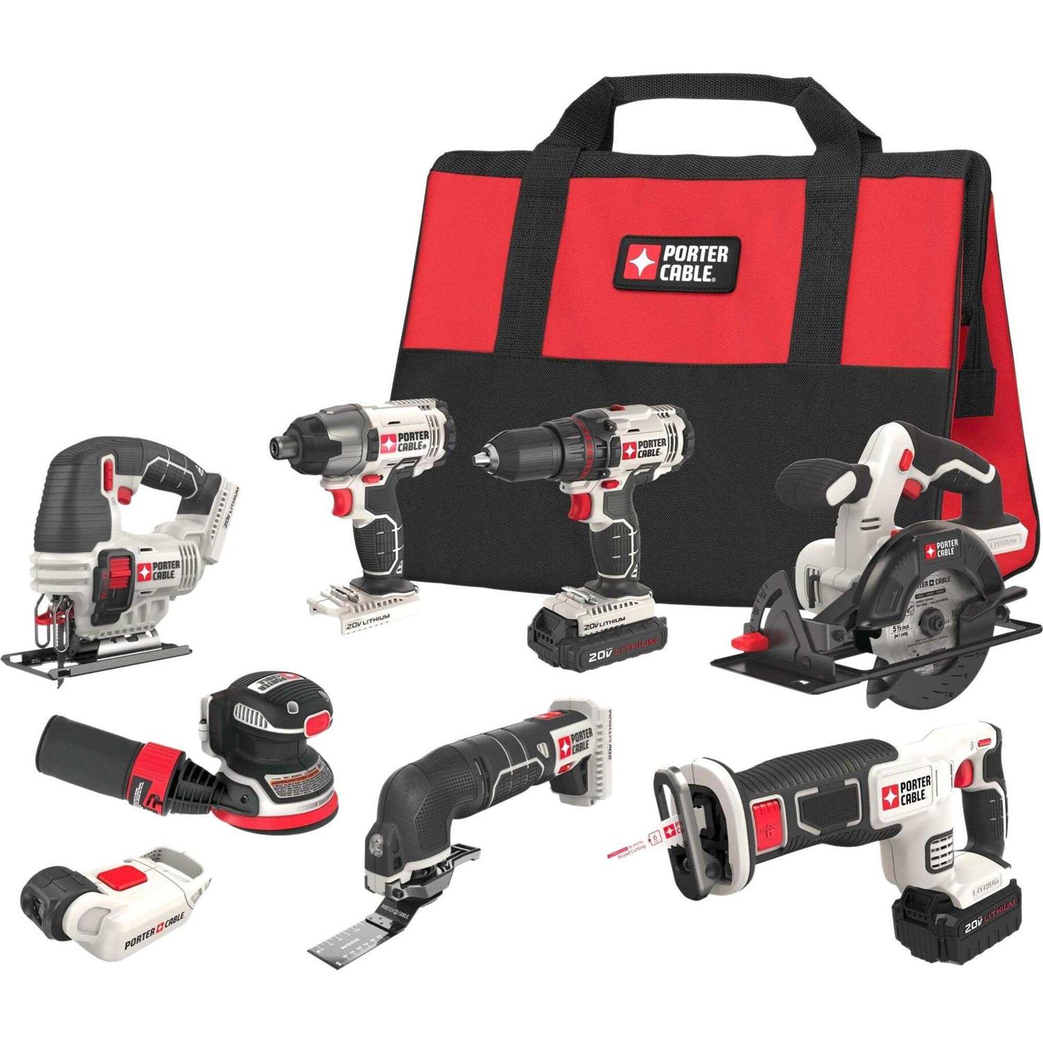 Porter-Cable PCCK6118 20V Max Lithium Ion 8-Tool Combo Kit - Cheap Fitting