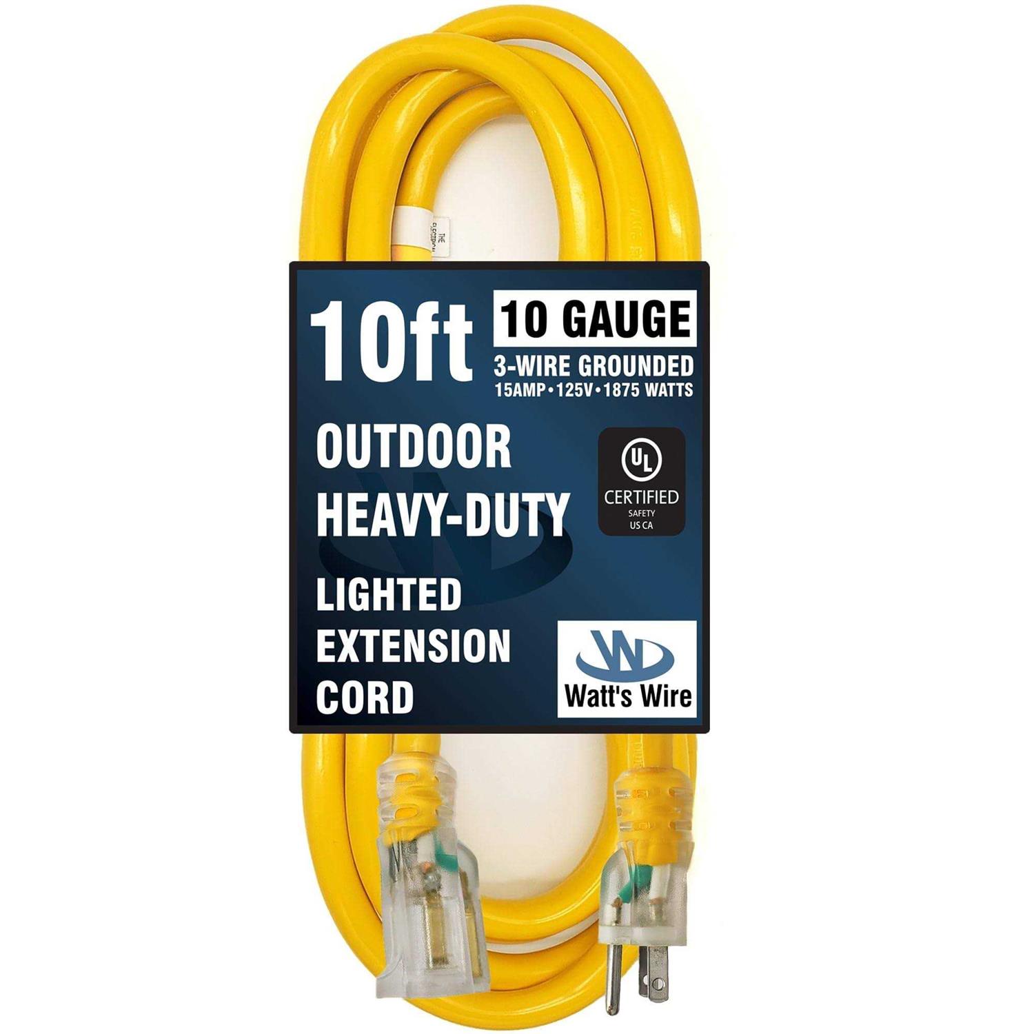 Watt’s Wire 10ft 10Awg SJTW UL Extension Cord - Cheap Fitting