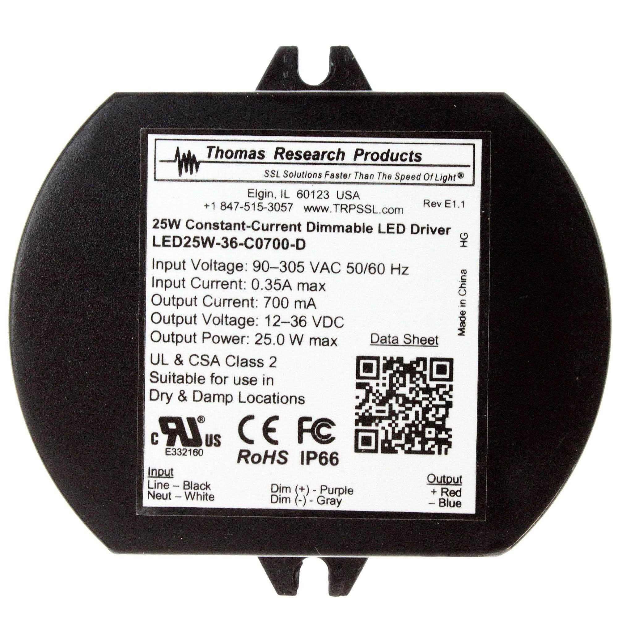 Thomas Research Products Thomas led25w-36-c0700-d Constant Current Dimmable LED Driver - Cheap Fitting
