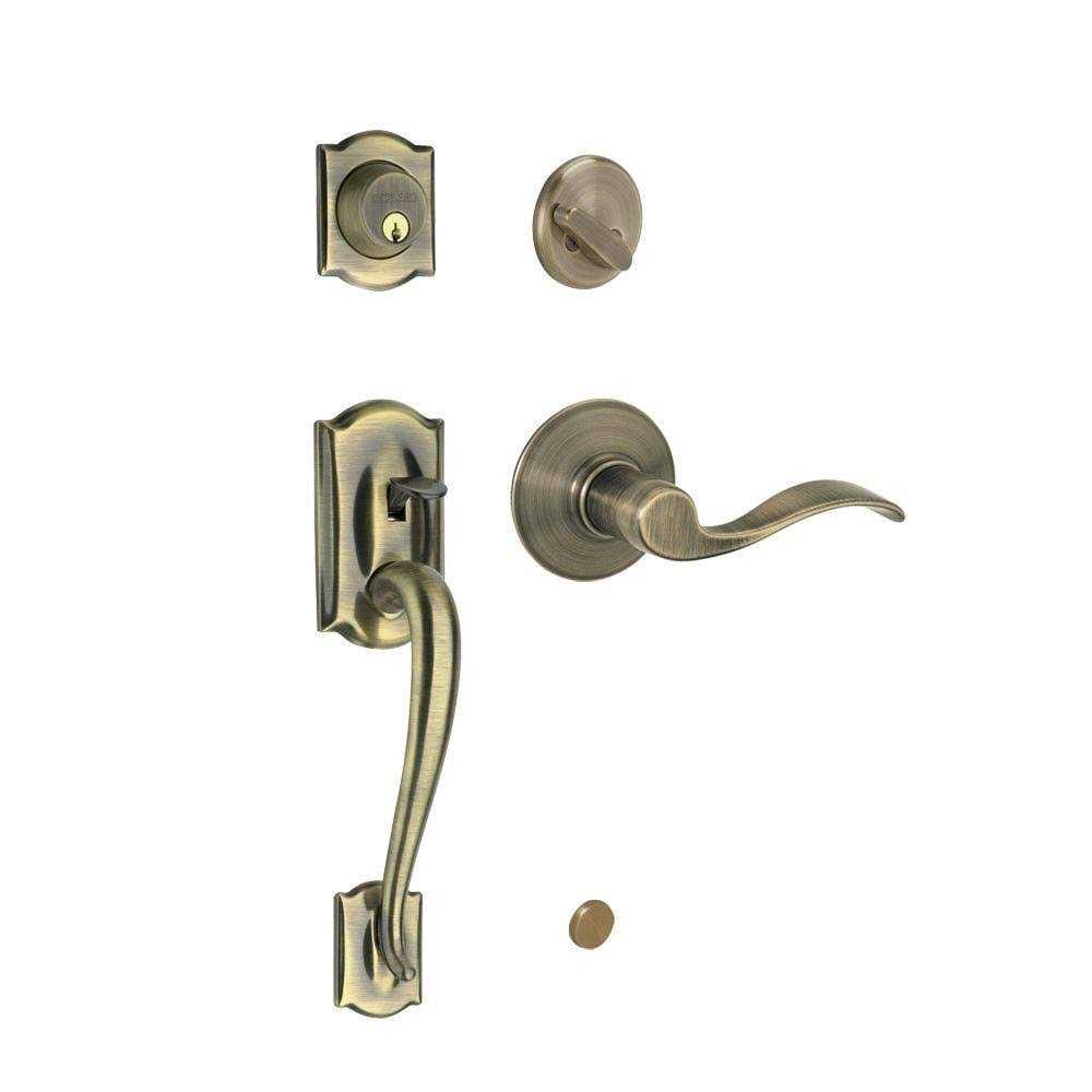 Schlage Camelot Single Cylinder Handleset and Hand Accent Lever F60CAM - Cheap Fitting