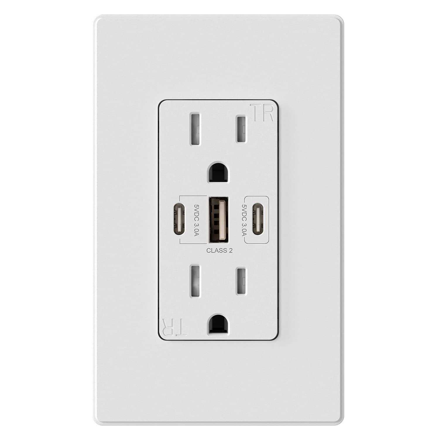 ELEGRP USB Outlets Receptacles 3-Port USB C Wall Outlet 30W USB Outlet - Cheap Fitting