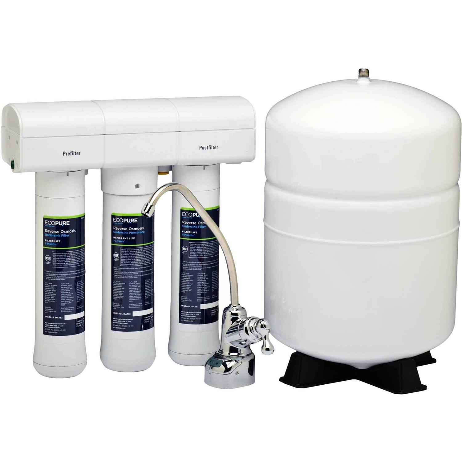 EcoPure Reverse Osmosis Under Sink Water Filtration System - Cheap Fitting