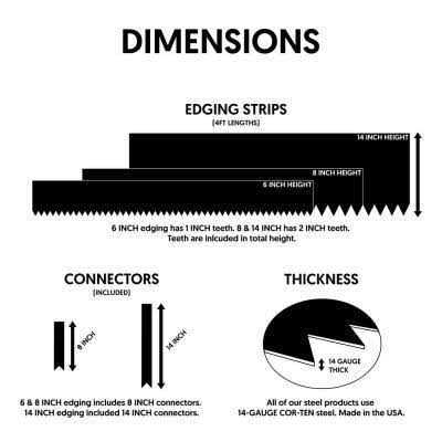 Edge Right 4 ft. x 14-Gauge x 8 in. COR-TEN Steel Landscape Edging - Cheap Fitting