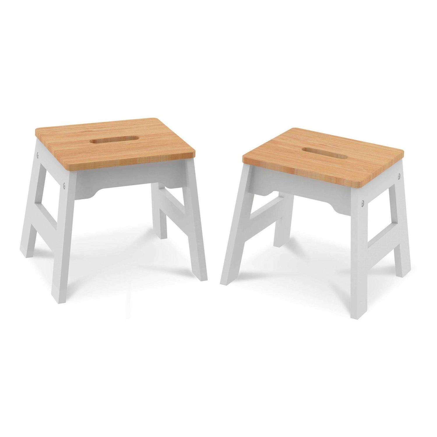 Melissa & Doug Wooden Stools Set of 2 Stackable - Cheap Fitting