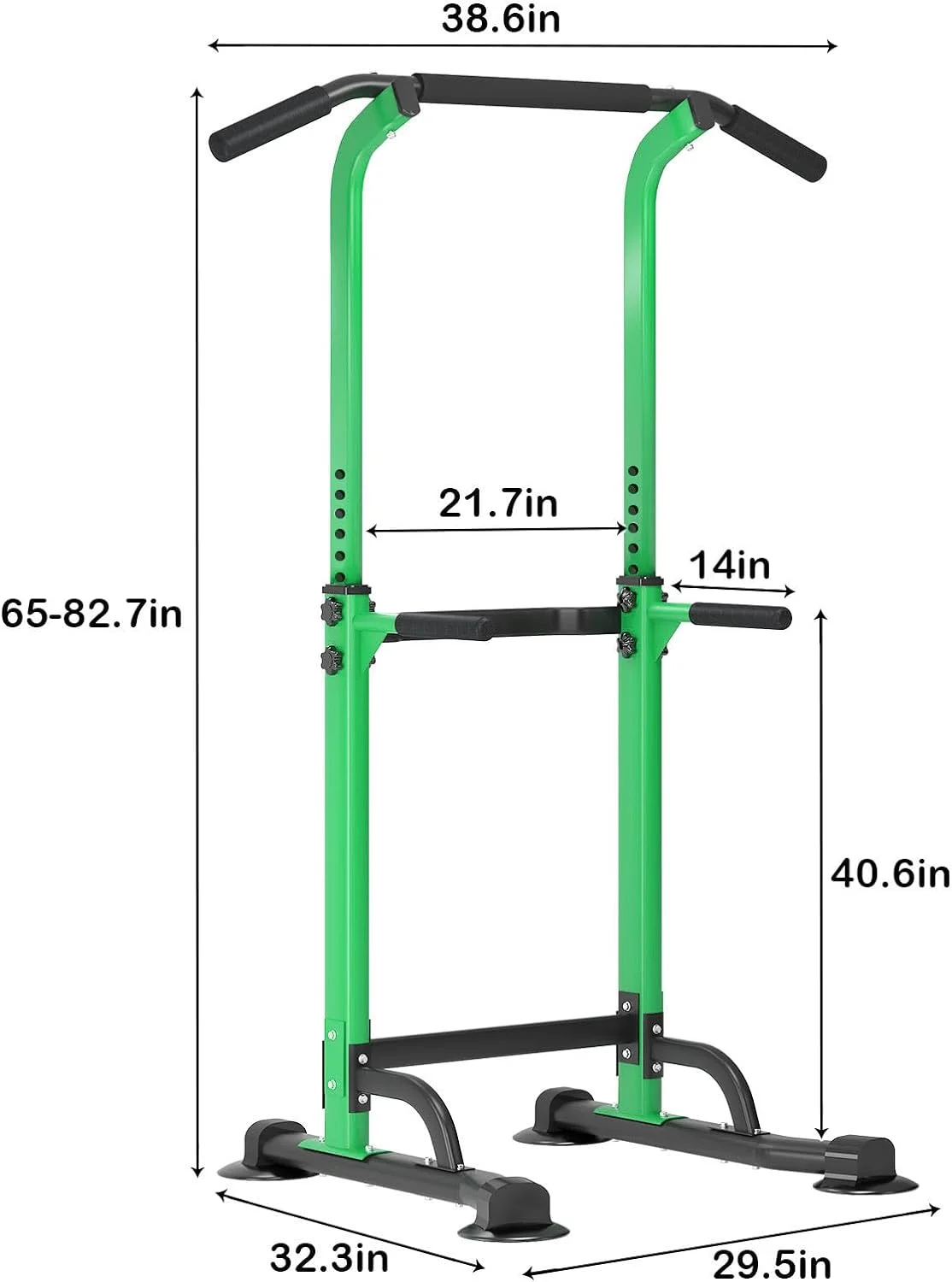 SOGES Height Adjustable Power Tower Dip Stands Pull up Bar Strength Training for Home Gym Black - Cheap Fitting