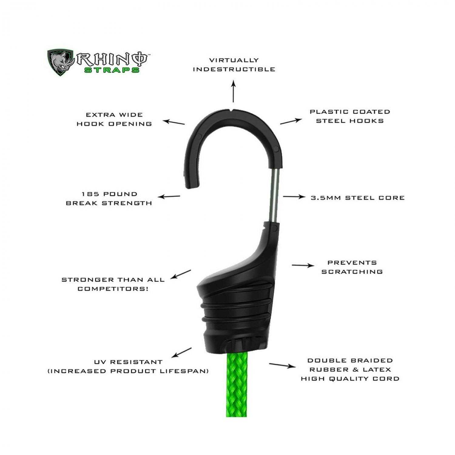 Rhino USA 28 Piece Bungee Cord Set - Cheap Fitting