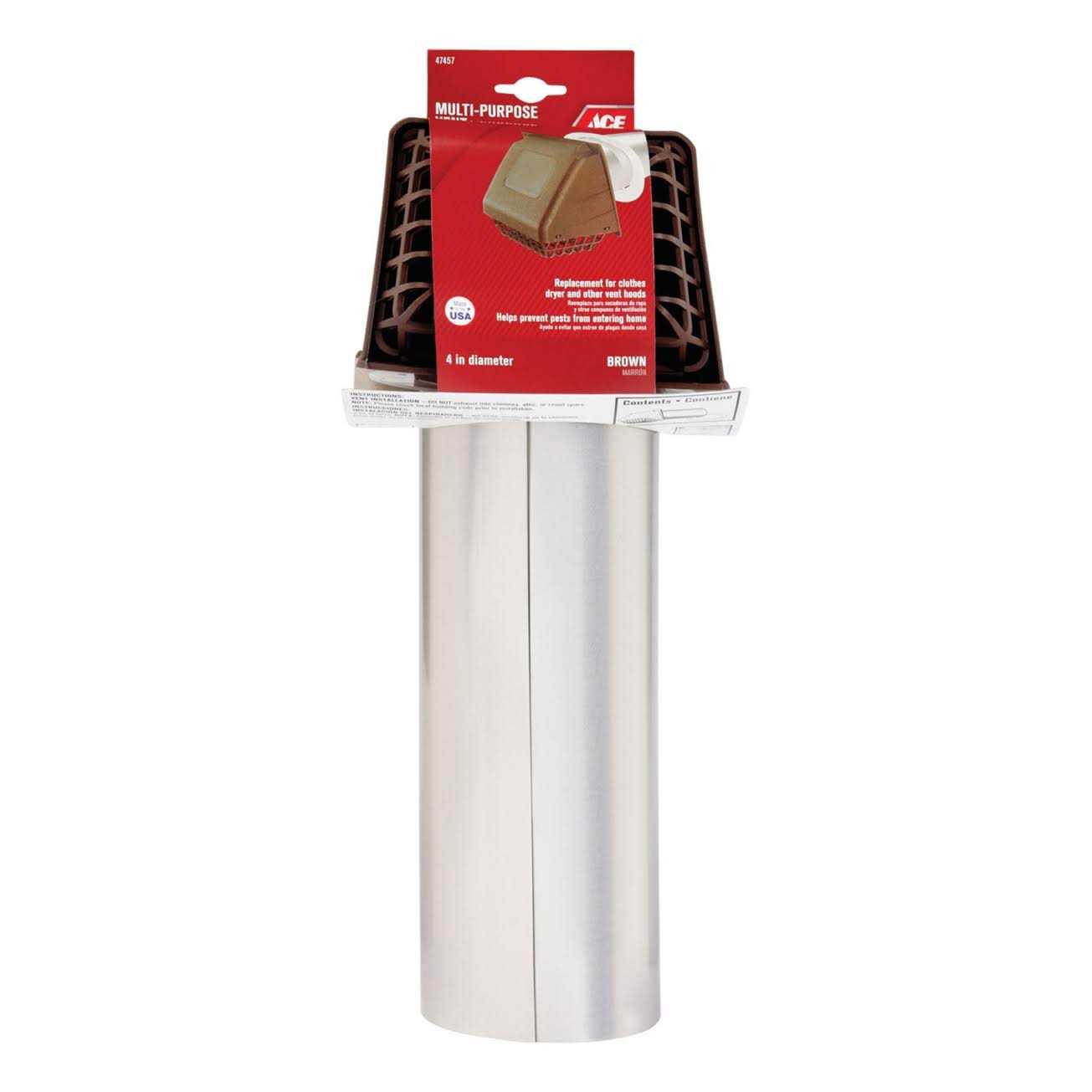 Ace 4 Brown Dryer Hood Vent - Cheap Fitting