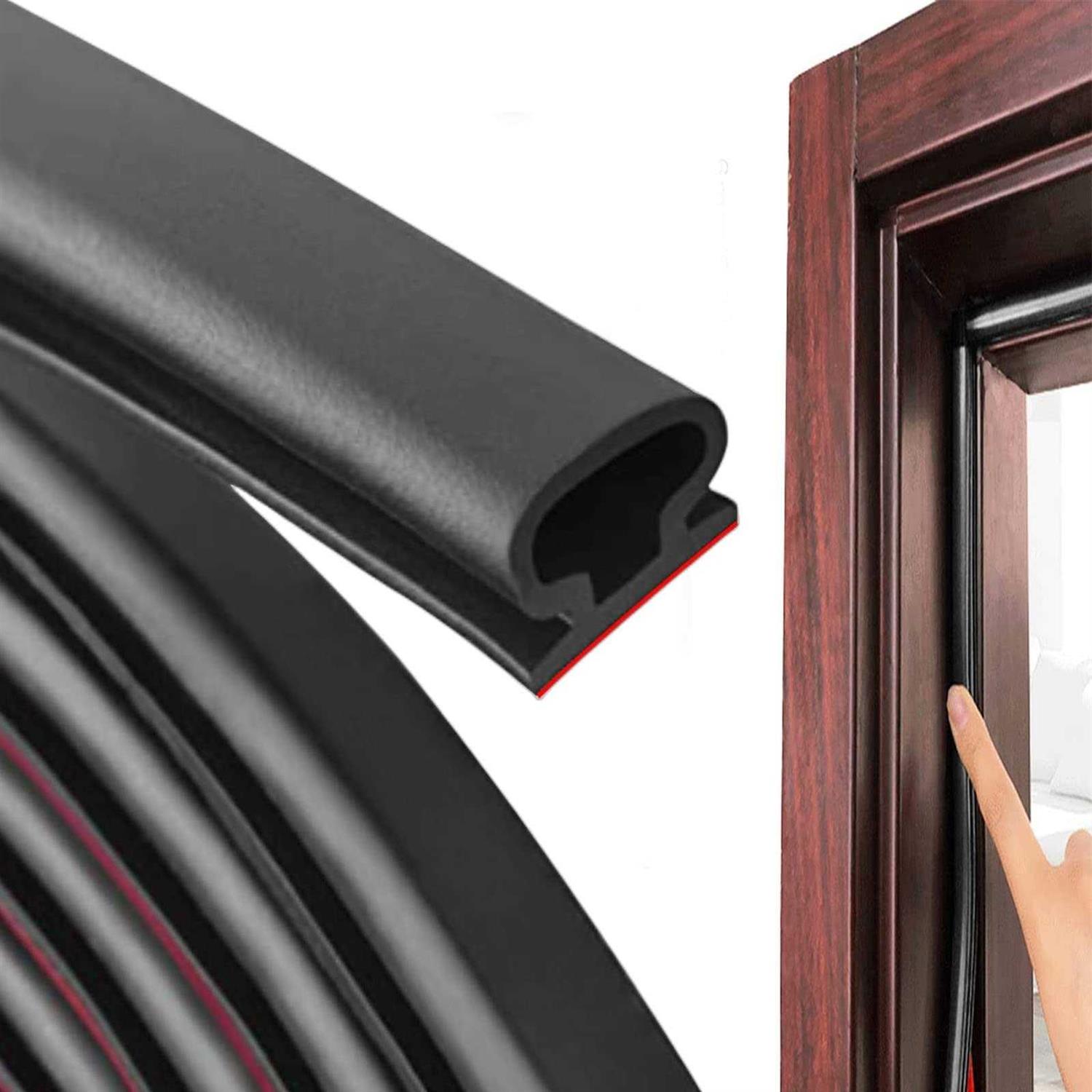 Weather Stripping Door Seal Strip,Self-Adhesive Rubber D-Shape Door Weather Stripping Sealers for Door Frame Window Insulation Large Gap - Cheap Fitting