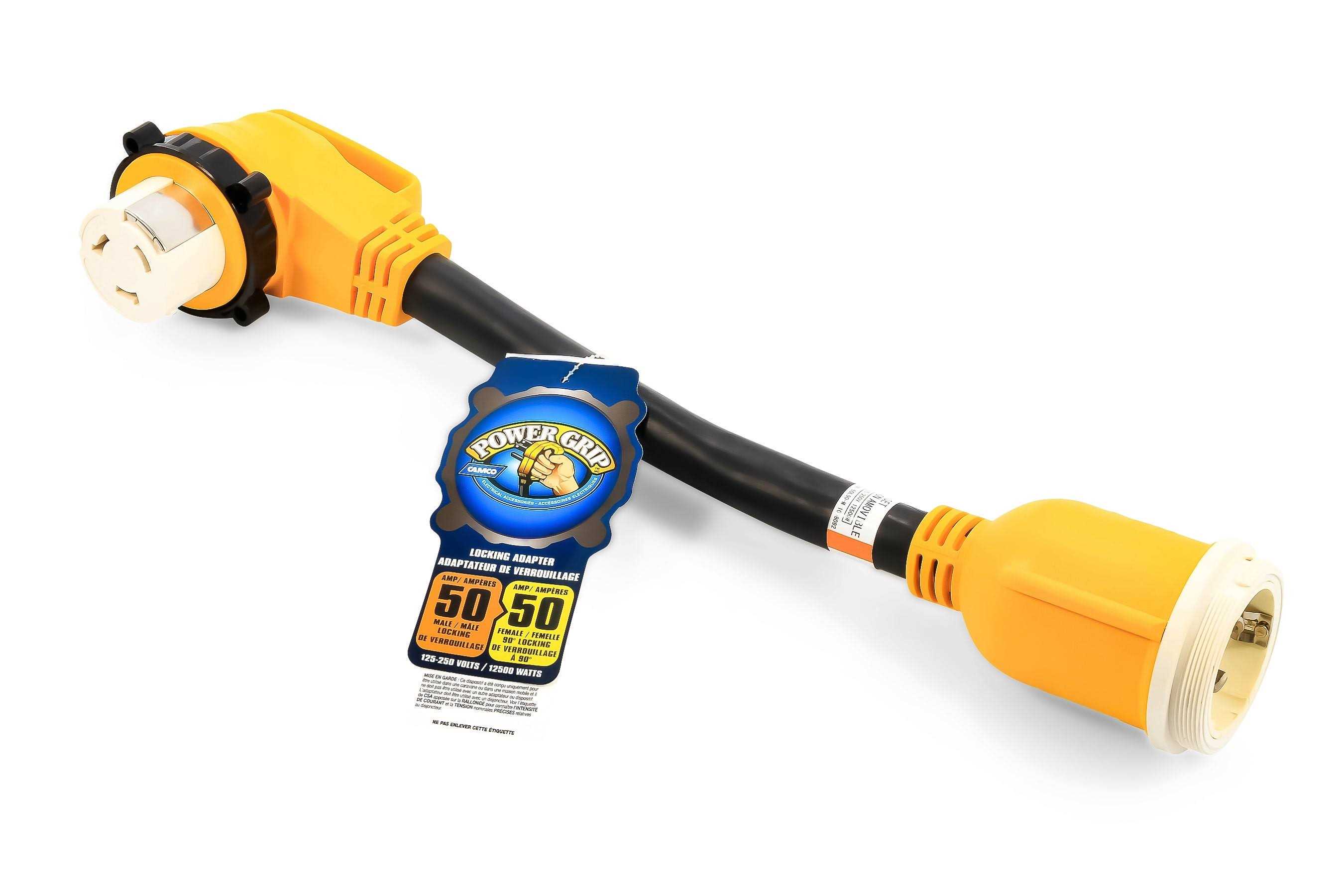 Camco 18 50-Amp 90-Degree PowerGrip Locking Adapter 55572 - Cheap Fitting