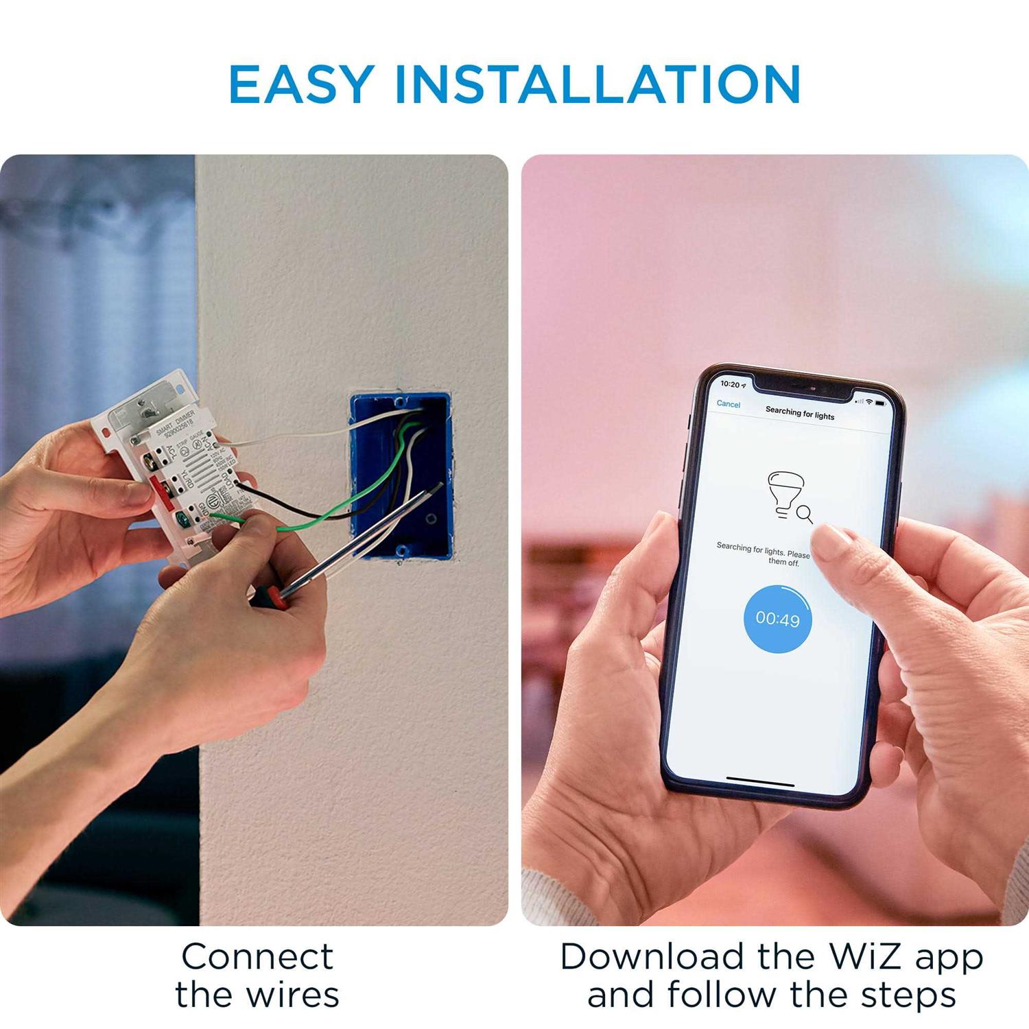 WiZ Dimmer Switch Pack of 2 Connects to Your Existing Wi-Fi - Cheap Fitting
