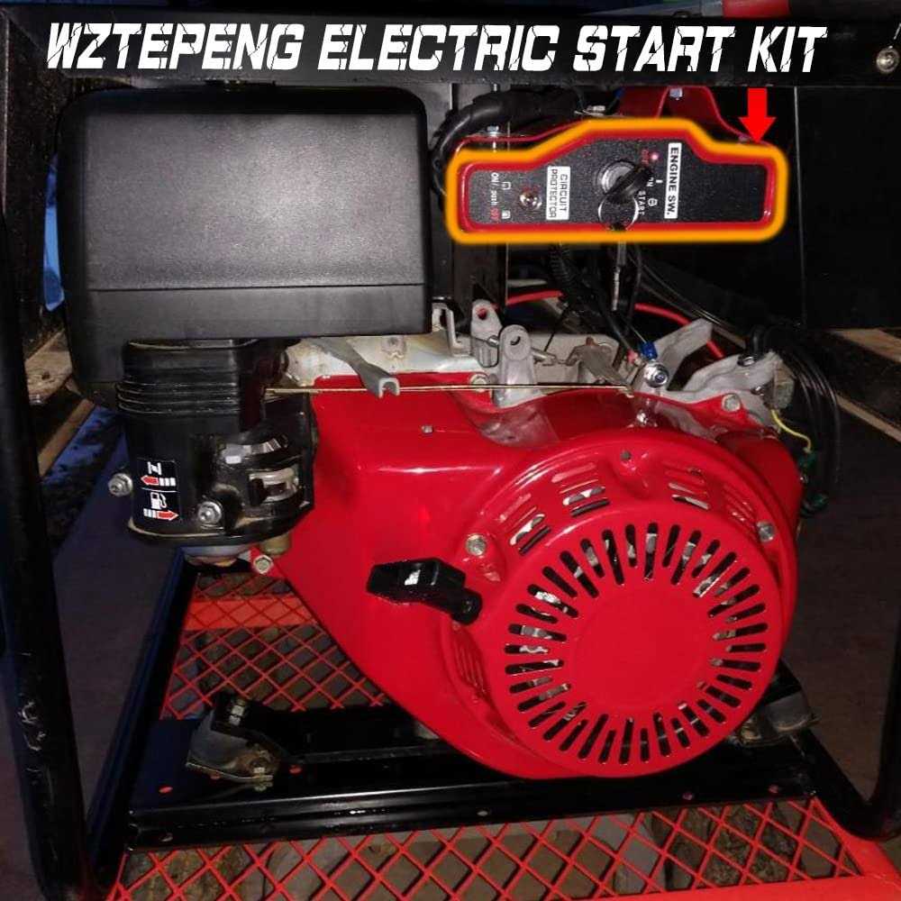Wztepeng Electric Start Kit Flywheel Ignition Switch Kit Only Compatible with Honda GX160 5.5HP GX200 6.5HP Switch Starter Motor Lgnition Flywheel - Cheap Fitting