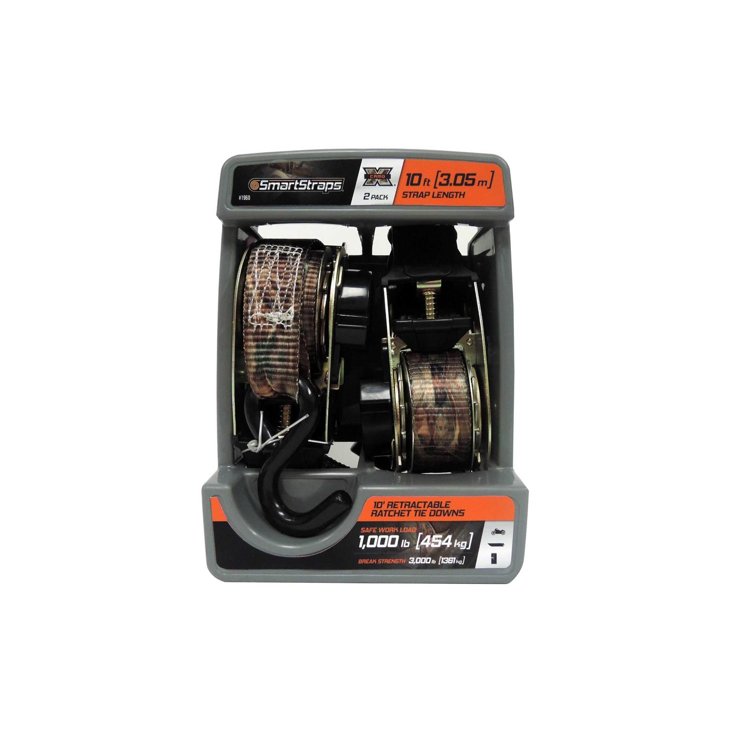 SMARTSTRAPS 1960 10 Straps/Retractable Ratchet with Camo Webbing Open Style Packaging - Cheap Fitting