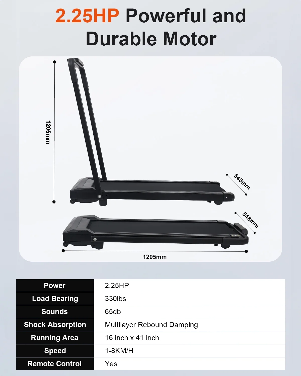 UPGO 2.25HP Walking Pad Under Desk Treadmill with 330 lbs Weight Capacity Walking Jogging Machine with Remote Control and LED for Home/Office - Cheap Fitting