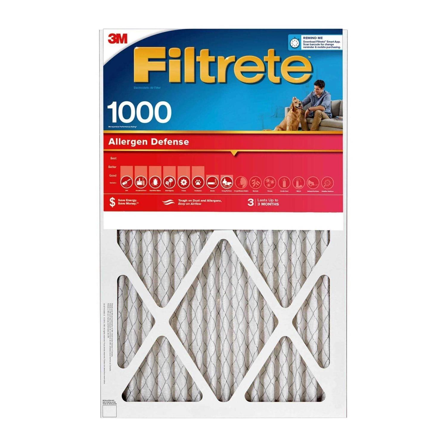 Filtrete 20x25x1 Allergen Defense Air Filter 1000 MPR - Cheap Fitting