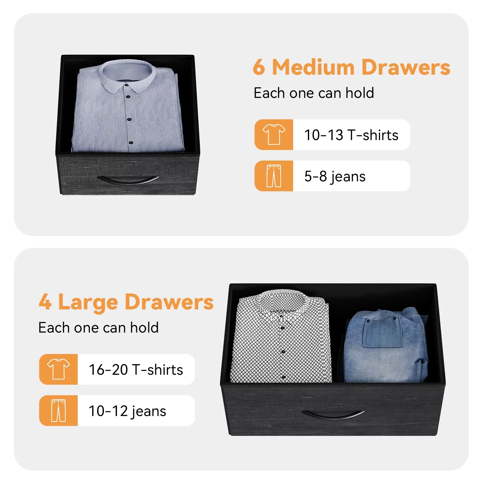 Zzistar 10 Drawers Dresser, Wood Top Dresser Chests of Drawers Storage Organizer Unit with Fabric Drawer - Cheap Fitting