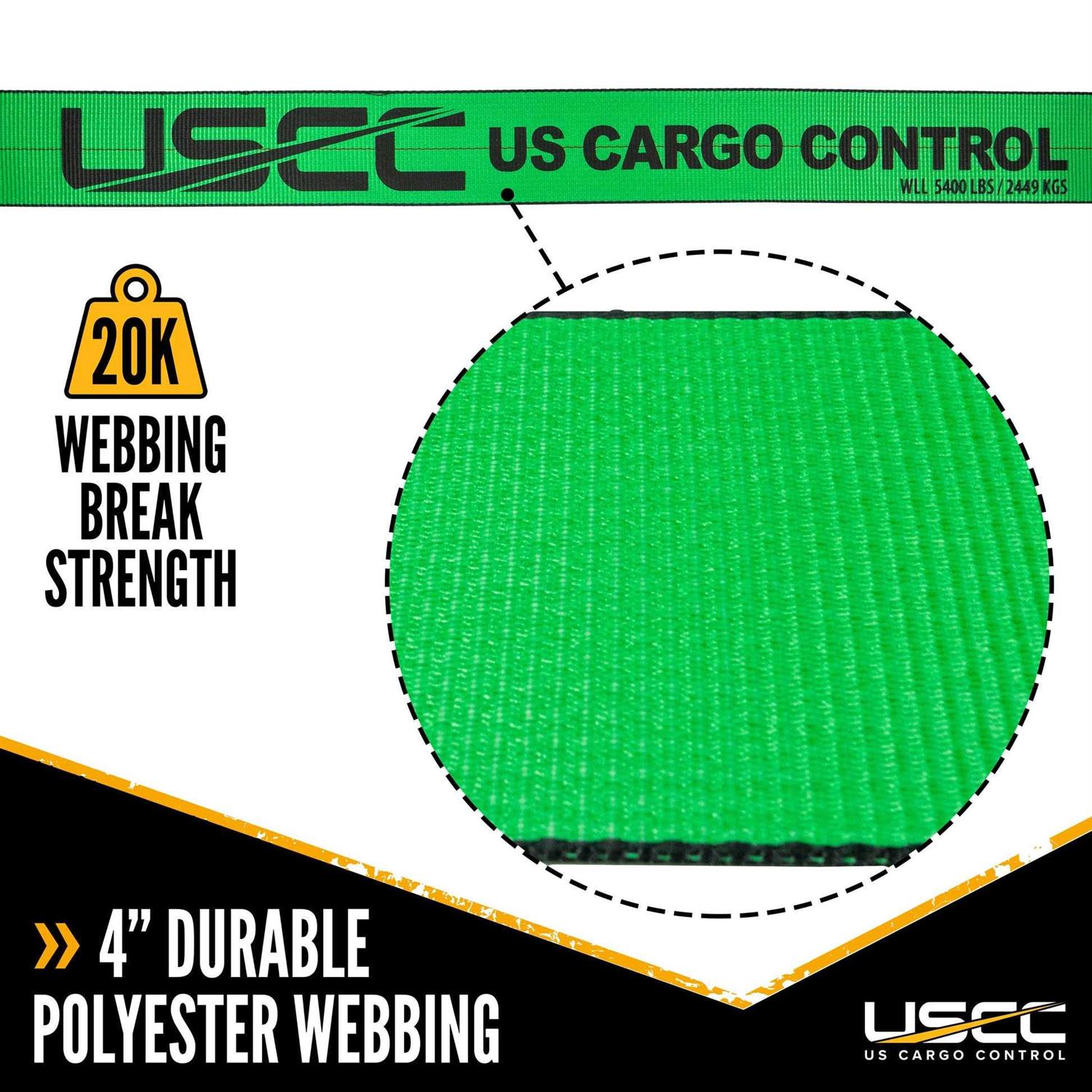 Us Cargo Control 4 x 5′ Container Roll Off Strap w/ Sewn - Cheap Fitting