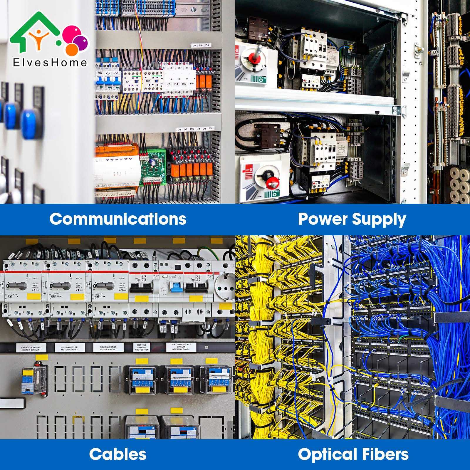 ElvesHome Terminal Blocks Ground Circuit 12PCS/6 Set 8+10+12 Positions 600V 15A Dual Row Bus Bar Wire Amp Mount Screw Terminal Block Kit with Cover - Cheap Fitting