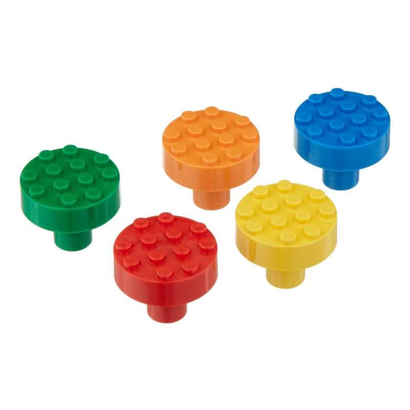 Brick Innovations Set of 5 Build-On Brick Knobs - Cheap Fitting