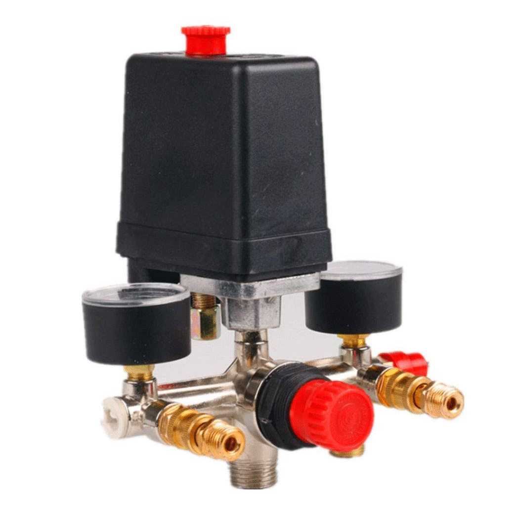 Lheng 90-120 PSI Single Hole Pressure Switch Bracket Pressure Gauge Safety Bama Valve Control Valve Regulator - Cheap Fitting