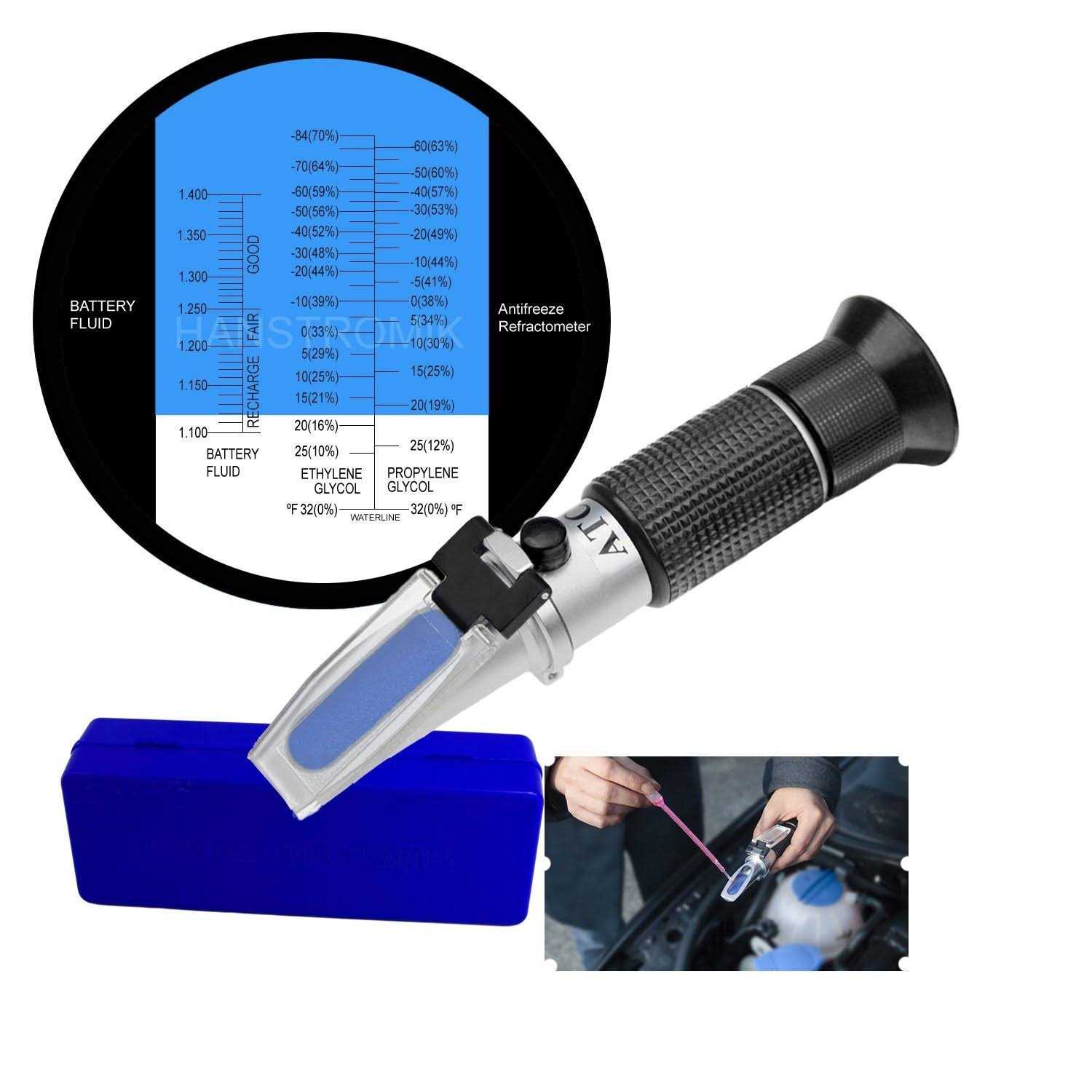 TRZ 4-in-1 Antifreeze Refractometer Ethylene Glycol, Propylene Glycol in Antifreeze Freezing Point Temperature and Concentration, Adblue, Def and - Cheap Fitting