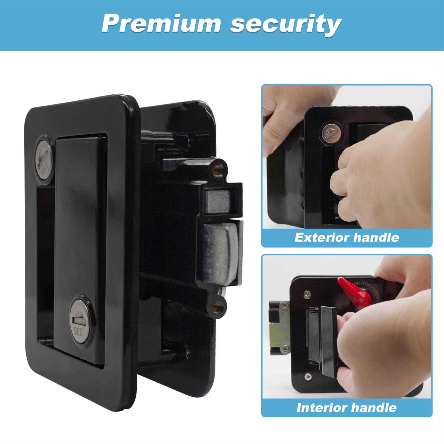 RV Entry Door Lock RV Travel Trailer Door Latch with Paddle Deadbolt - Cheap Fitting