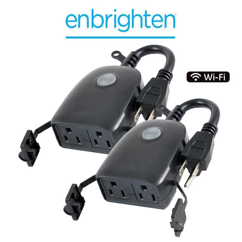 Enbrighten 15 Amp Outdoor Wi-Fi Programmable Countdown Smart Timer Plug - Cheap Fitting