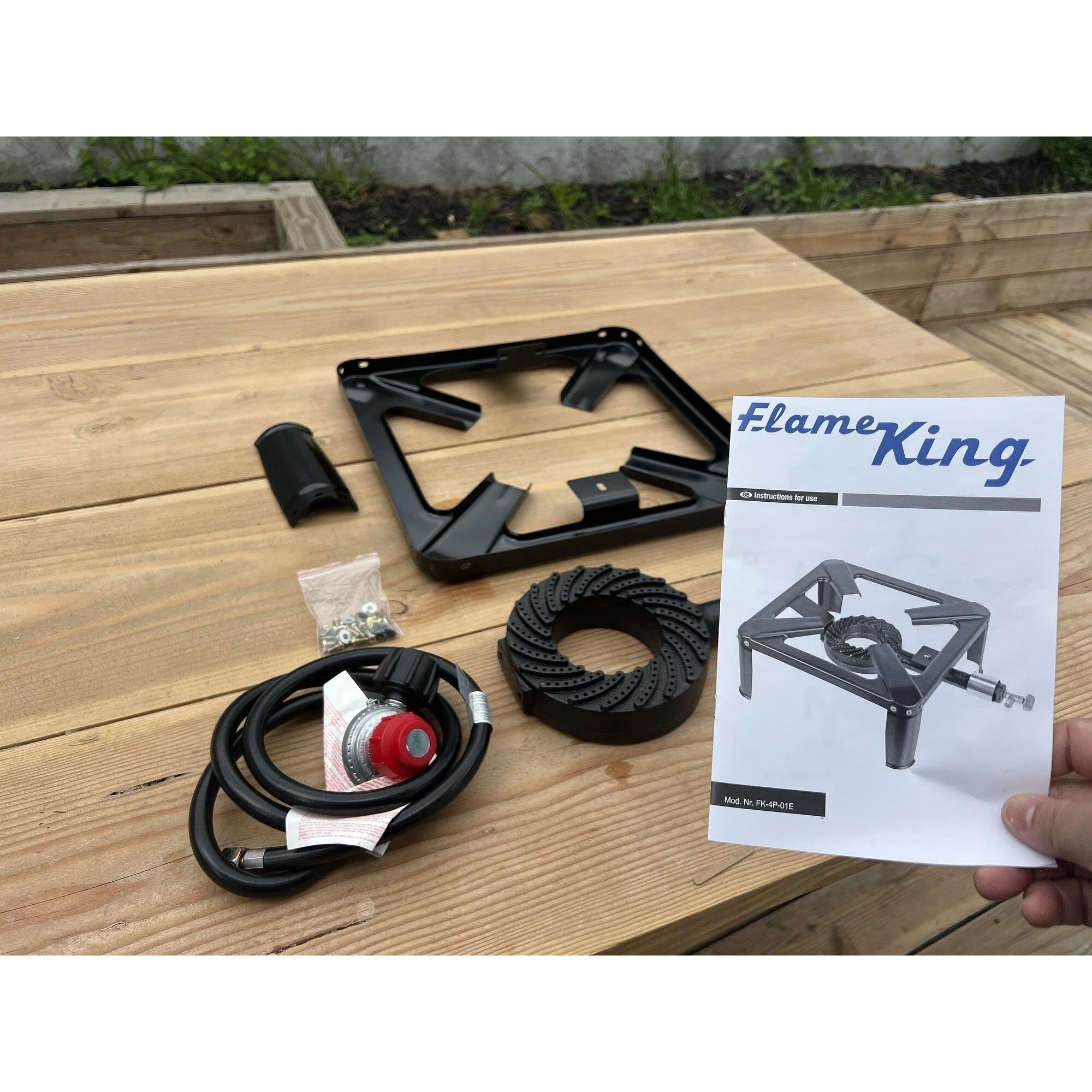 100,000 BTU, 0-20 PSI, Turkey Fryer Single Propane Burner Outdoor Cooker - Cheap Fitting