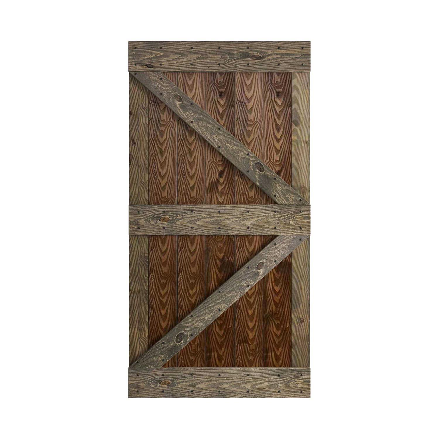Coast Sequoia Embossing K Series DIY Knotty Wood Sliding Barn Door Without Hardware Kit Coast Sequoia - Cheap Fitting