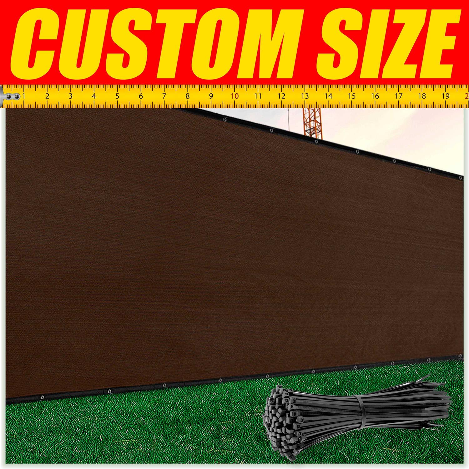 ColourTree Brown Privacy Fence Screen Mesh Cover Screen with Reinforced Grommets for Garden Fence - Cheap Fitting