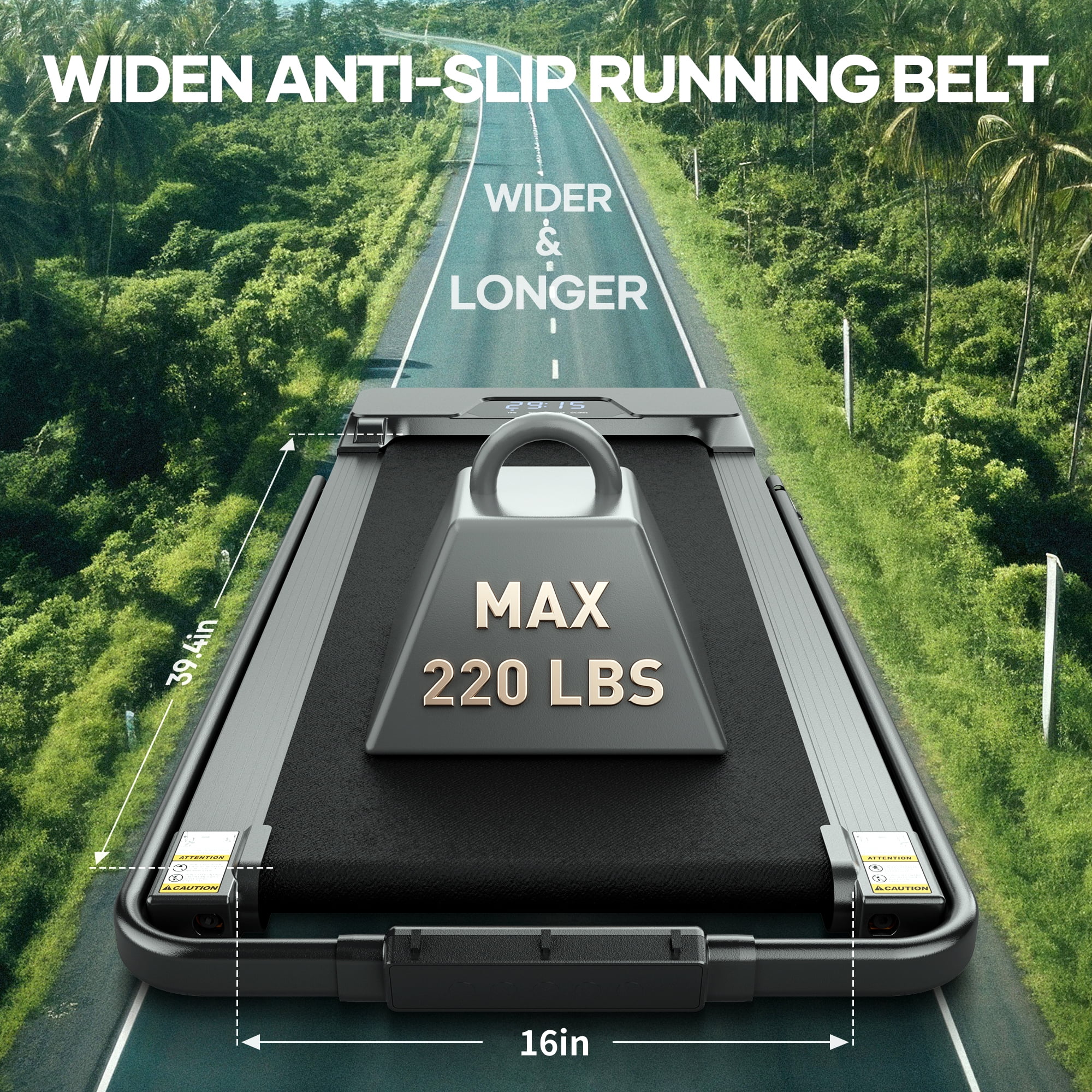 Treadmill 2 in 1 Walking Pad Treadmill Folding 7.5 MPH Running Under Desk Treadmill with Remote Control and LED Display for Home Office Use - Cheap Fitting