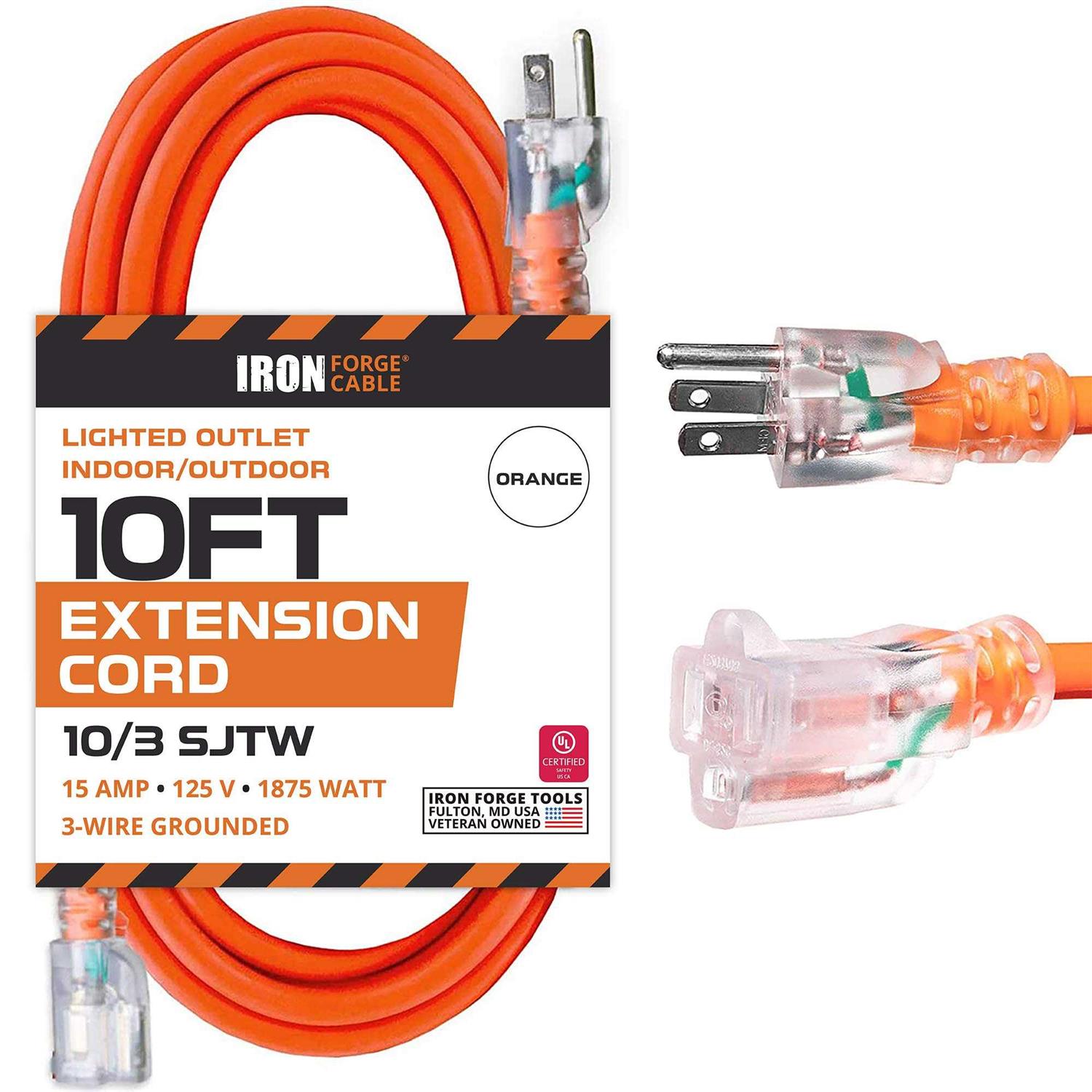 Iron Forge Cable Lighted Outdoor Extension Cord - Cheap Fitting