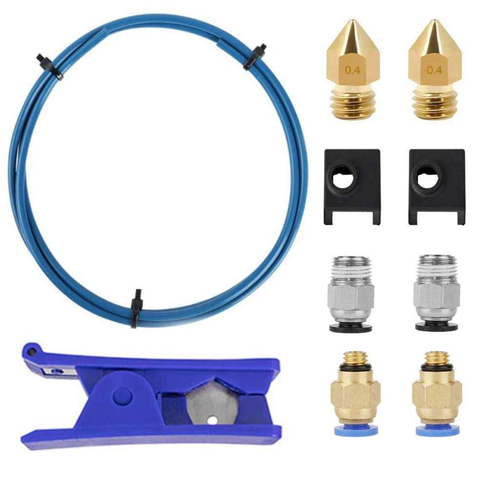 Cregrant3D Creality Upgrade 3D Printer Kit with Capricorn Premium XS Bowden Tubing 1M, Ptfe Teflon Tube Cutter, Pneumatic Fittings and MK8 Socks and Extra - Cheap Fitting
