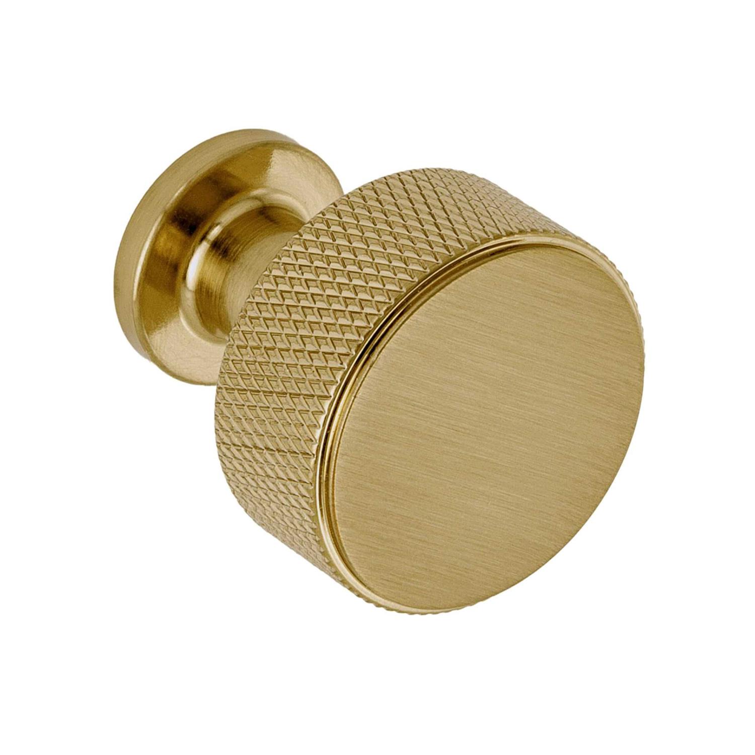 Sumner Street Home Hardware Kent Knurled 1-1/8 in. Satin Brass Cabinet Knob RL063309 - Cheap Fitting