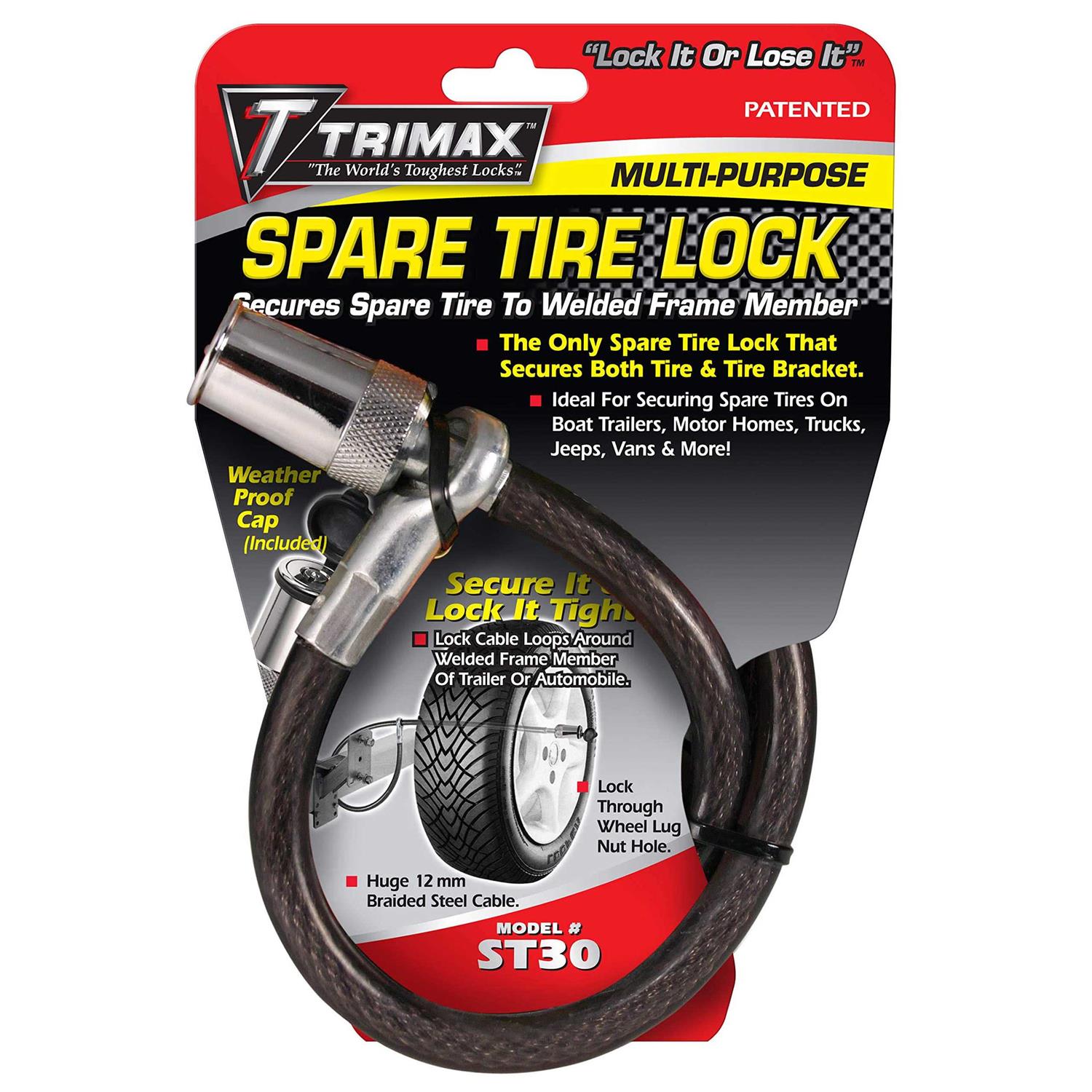 Trimax ST30 Spare Tire Cable Lock - Cheap Fitting