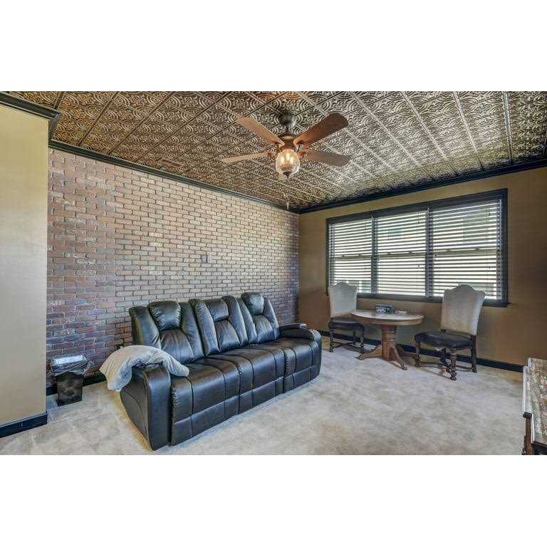 from Plain to Beautiful in Hours Wrought Iron PVC 2′ x 2′ Glue-Up Ceiling Tile - Cheap Fitting