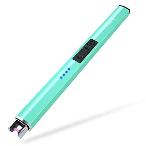 Rechargeable Lighter Electric Candle Lighters Arc Plasma Flameless Windproof USB Lighter Multi-Safety Protection Teal Blue - Cheap Fitting