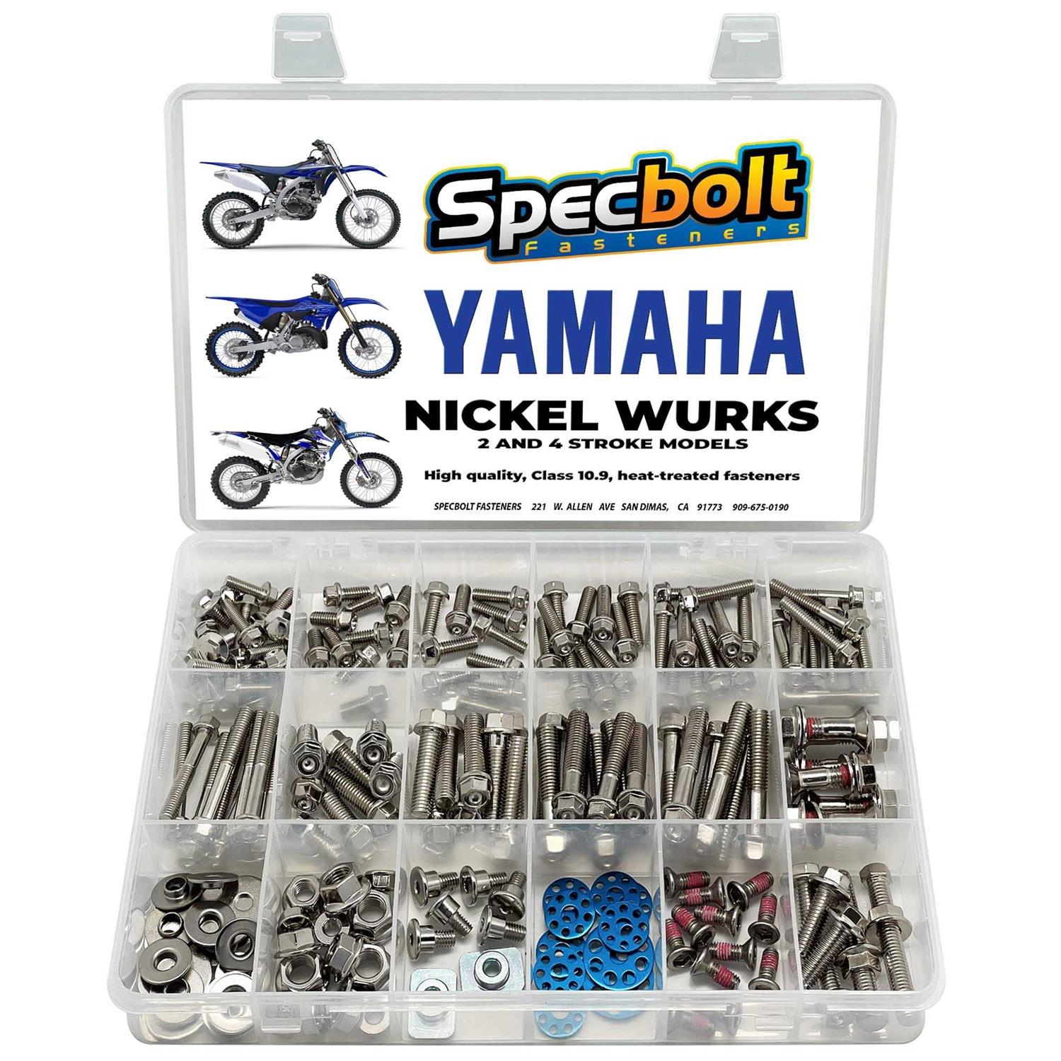 Specbolt Fastener Nickel Wurks Dress Up Bolt Kit. Fits Yamaha YZ YZF Bolt Kit YZ65 YZ80 YZ85 YZ125 YZ250 YZ250F YZ450F YZ400F YZ426F YZF250 YZF450 - Cheap Fitting