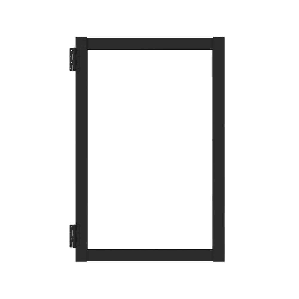 Barrette Outdoor Living 72 in. Matte Black Aluminum Privacy Rail Gate Kit 73044981 - Cheap Fitting