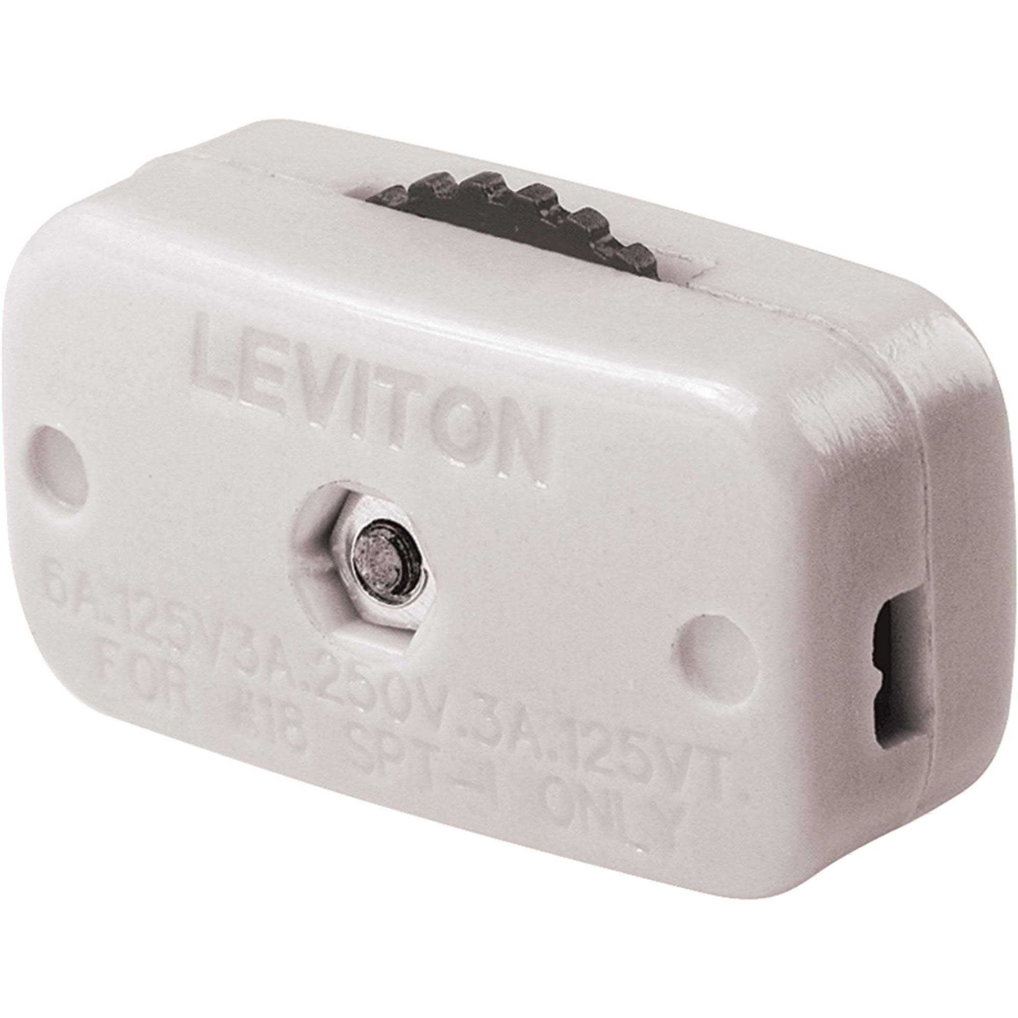 Leviton White Miniature Cord Switch - Cheap Fitting