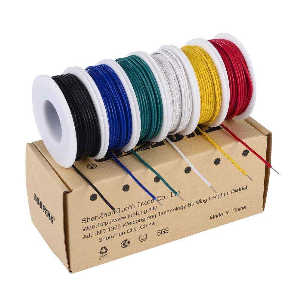 TUOFENG awg Solid Wire-Solid Wire Kit-6 Different colored spools Gauge Jumper Wire - Cheap Fitting