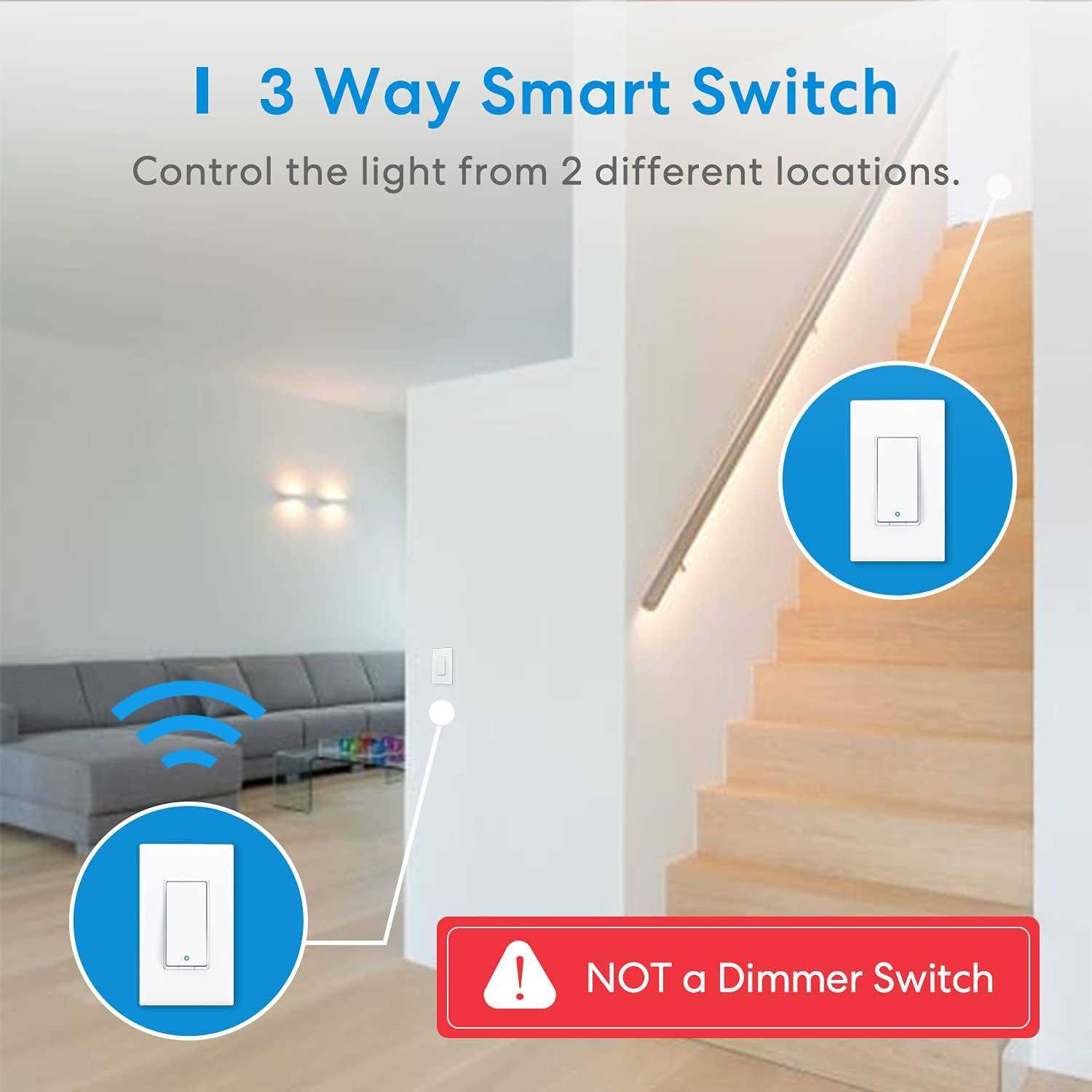 3 Way Smart Switch Meross Smart Light Switch Supports Apple HomeKit - Cheap Fitting